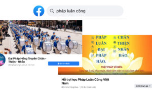 Thông tin Pháp Luân Công trên Facebook